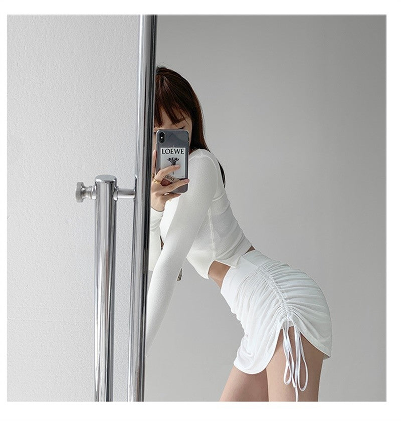 Sexy Bandage Summer Skirts Women Black High Waist Elastic Mini Skirt With shorts Hot Club A Line Slim Bodycon Skirts for Women