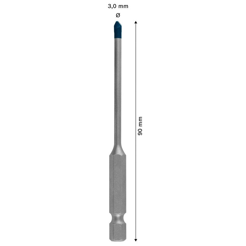 BOSCH EXPERT HEX-9 Broca de cerâmica dura, vida útil 10 vezes mais longa, alta dureza do material, broca de pedra 2608900590 2608900588