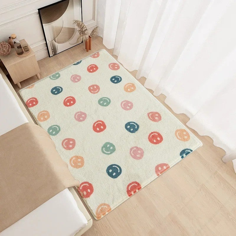 Modern Minimalism Bedroom Fluffy Carpet Area Carpets Living Room Children Girl Room Soft Rug Non-Slip Washable Mat