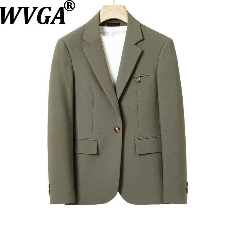 WVGA Spring Autumn New Man Turn-Down Collar Long Sleeve Blazers Niche Chic Casual Straight Suit Pants Two Pieces Sets Ins W14294