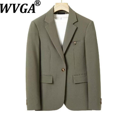 WVGA Spring Autumn New Man Turn-Down Collar Long Sleeve Blazers Niche Chic Casual Straight Suit Pants Two Pieces Sets Ins W14294