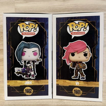 FUNKO POP Jinx Vi Caitlyn Mel Viktor Anime Figure Arcane? League of Legends Edição Limitada Boneco de Vinil Coleção Decoração Brinquedo