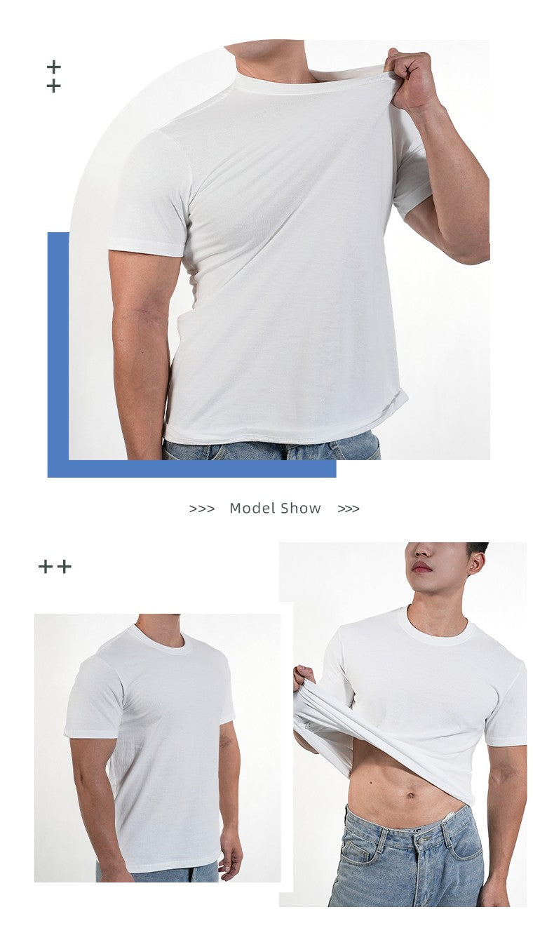 3pcs Mens Plain T-Shirt Casual 100% Cotton Slim Fit Short Sleeve Fitness Top Gym Clothes Soft Male White Black Big Size T Shirt