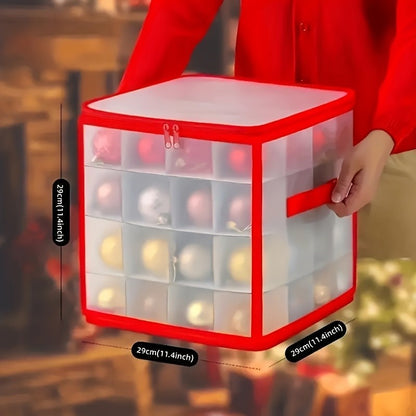 1/2pcs Christmas Ornament Storage Box With Handle Xmas Balls Decorations Container Large Capacity Bag Holiday Accesory Organizer