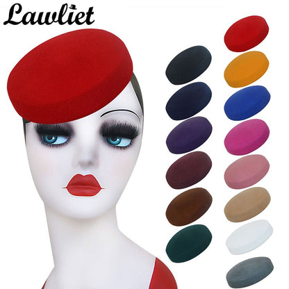 Lawliet Circle Feminino Capacete Chapéus de Feltro de Lã Chapéus Pillbox Fascinator para Mulheres Suprimento de Chapelaria Base de Chapéu Chapéus de Coquetel