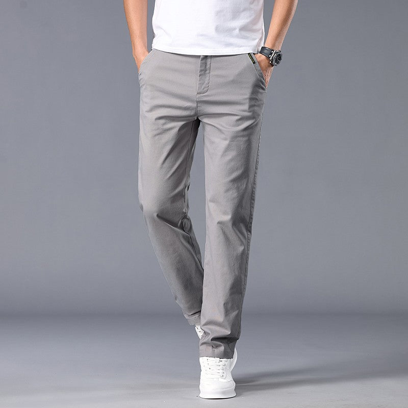 New Casual Pants Men Straight Fit Stretch Autumn Chino Trousers Male Formal Work Business Dress Khaki Fashion Spring Pants