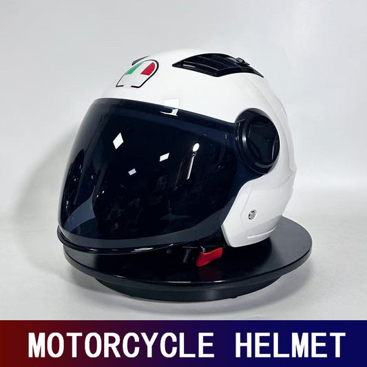 New three-quarters motorcycle helmet electric vehicle full helmet for men and women motorcycle riding half helmet winter warm he
