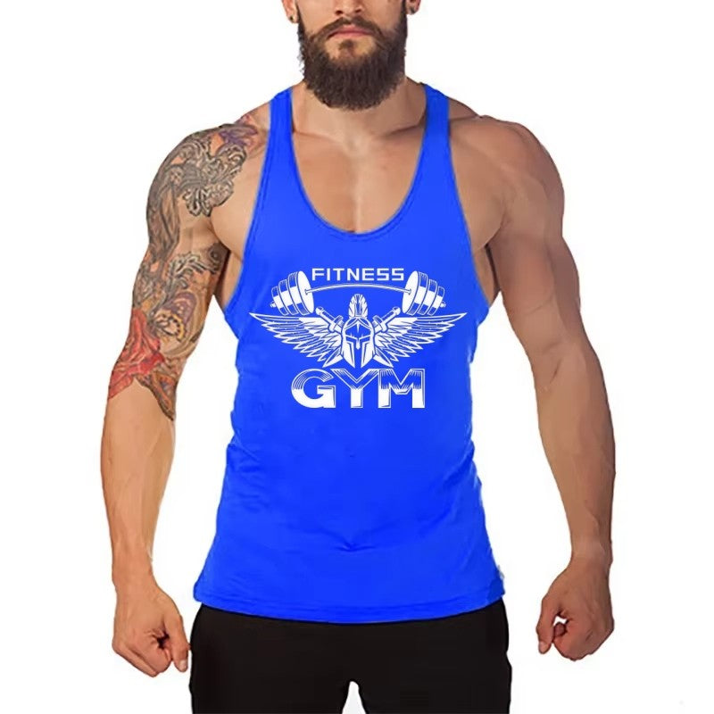 Men's Stringer Gym Vest, Fitness Bodybuilding Tank, Y Back Sleeveless Shirt, Moisture-Wicking Lightweight Cotton Summer Clothing