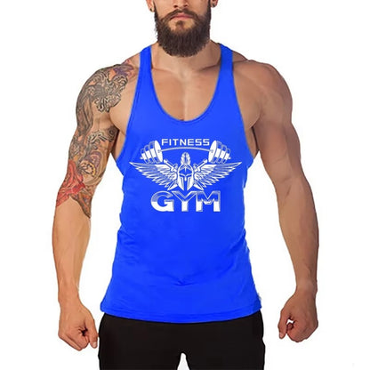 Men's Stringer Gym Vest, Fitness Bodybuilding Tank, Y Back Sleeveless Shirt, Moisture-Wicking Lightweight Cotton Summer Clothing