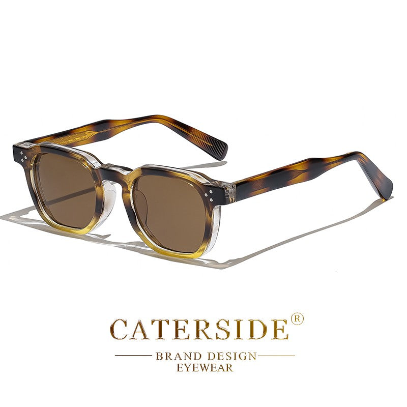Óculos de Sol Retrô Punk CATERSIDE Masculino Armação Pequena Quadrada Design Personalizado Óculos de Sol Feminino Viagem Festa Negócios Festival Presente
