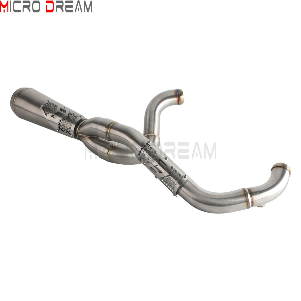 Slip-on Muffler Full Exhaust System 2-in-1 Muffler Pipe For Harley Dyna Low Rider S FXDLS Super Wide Glide FXD FXDWG   FXDF FXDB