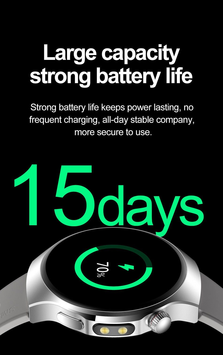 New Smart Watch Men Full Touch Screen Compass Bluetooth Call Flashlight Sports Activity Fitness Heart Rate Waterproof Smartwatch