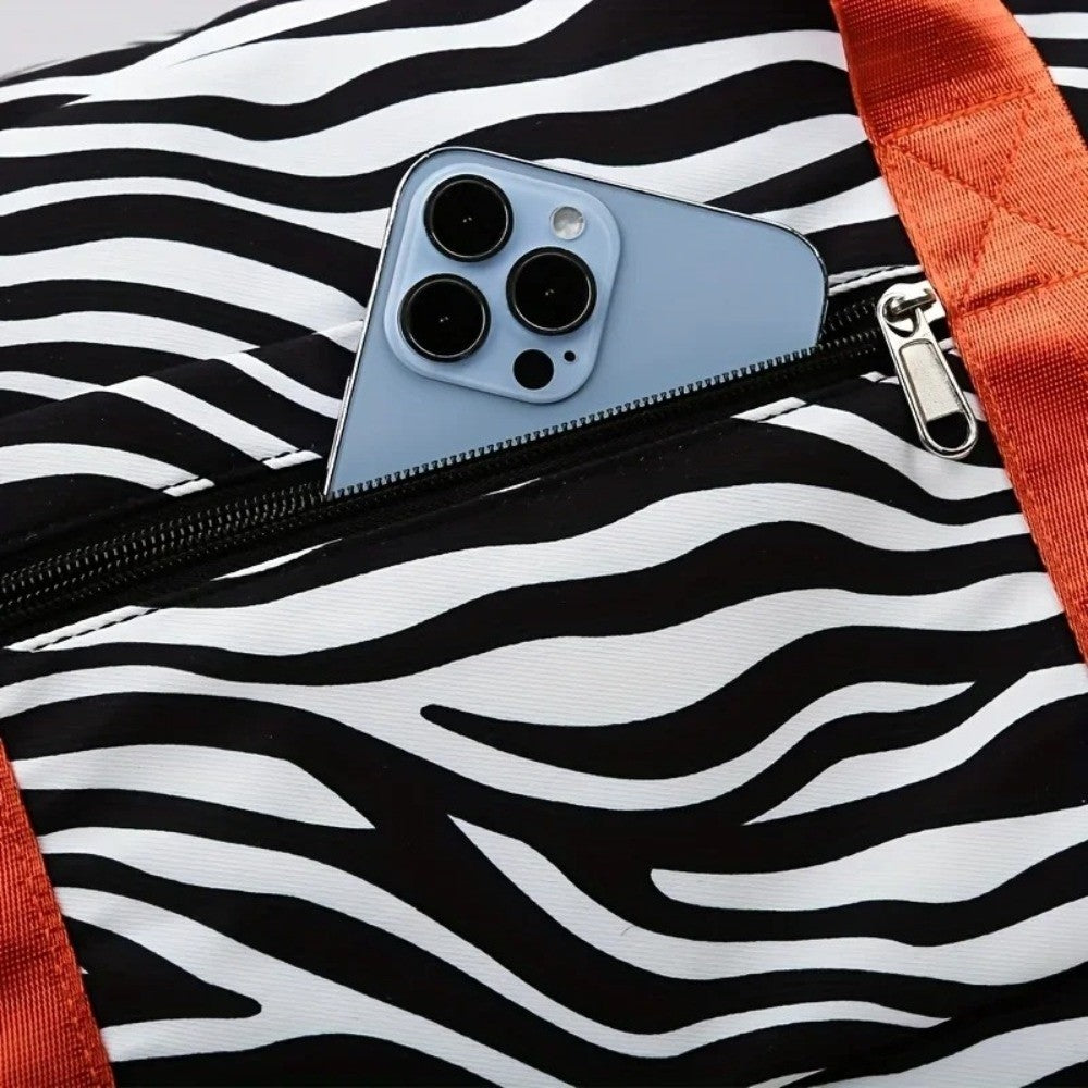 Portable Large Capacity Travel Duffle Bag Nylon with Animal Print Weekender Overnight Bag Waterproof Storage Bag Sports Gym