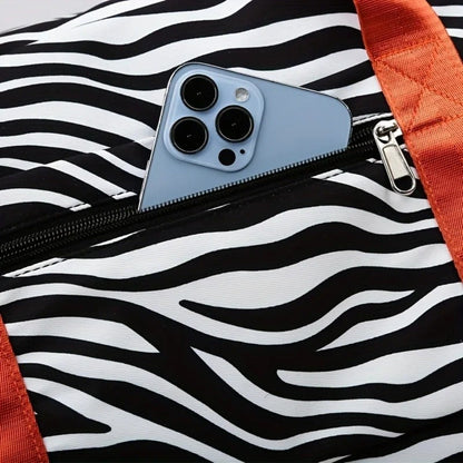 Portable Large Capacity Travel Duffle Bag Nylon with Animal Print Weekender Overnight Bag Waterproof Storage Bag Sports Gym