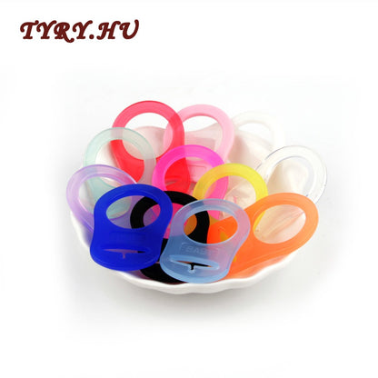 12pcs TYRY.HU Pacifier Adapter of Material Silicone for DIY Pacifier Chains Holder Clip Adapter Soother Teething Ribbon BPA Free