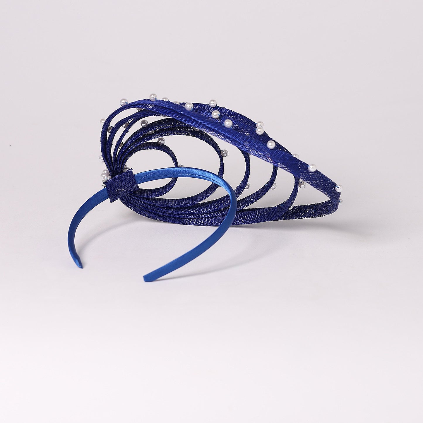 Fascinator Azul Royal com Pérolas Falsas - Elegante Toucado de Casamento, Chapéus Derby para Mulheres, Eventos de Coquetel, Chá e Igreja