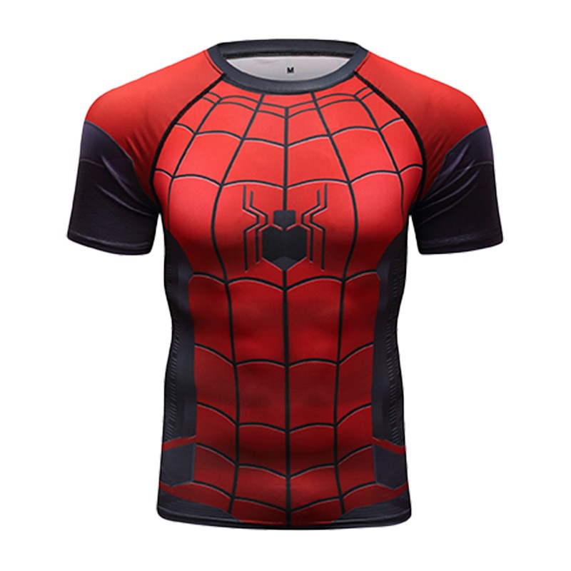 New Men Comics Cosplay Spiderman Iron Man Compression T-shirt Short Sleeve Sport Tees Tops Fitness Sportwear Marvel Clothes