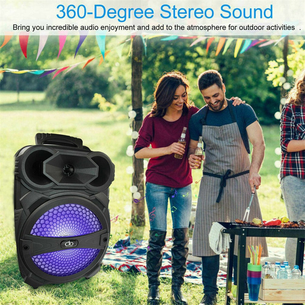 Alto-falante Bluetooth Sem Fio Portátil 1000W Grande LED Estéreo Tailgate FM Festa Karaokê Subwoofer com Microfone e Controle Remoto