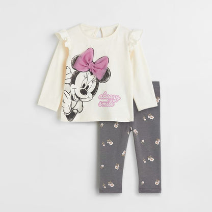 2Pcs Minnie Baby Girl Clothes Spring Autumn Cotton Long Sleeve Top + Leggings For Girls Toddler Girl Clothing Sets