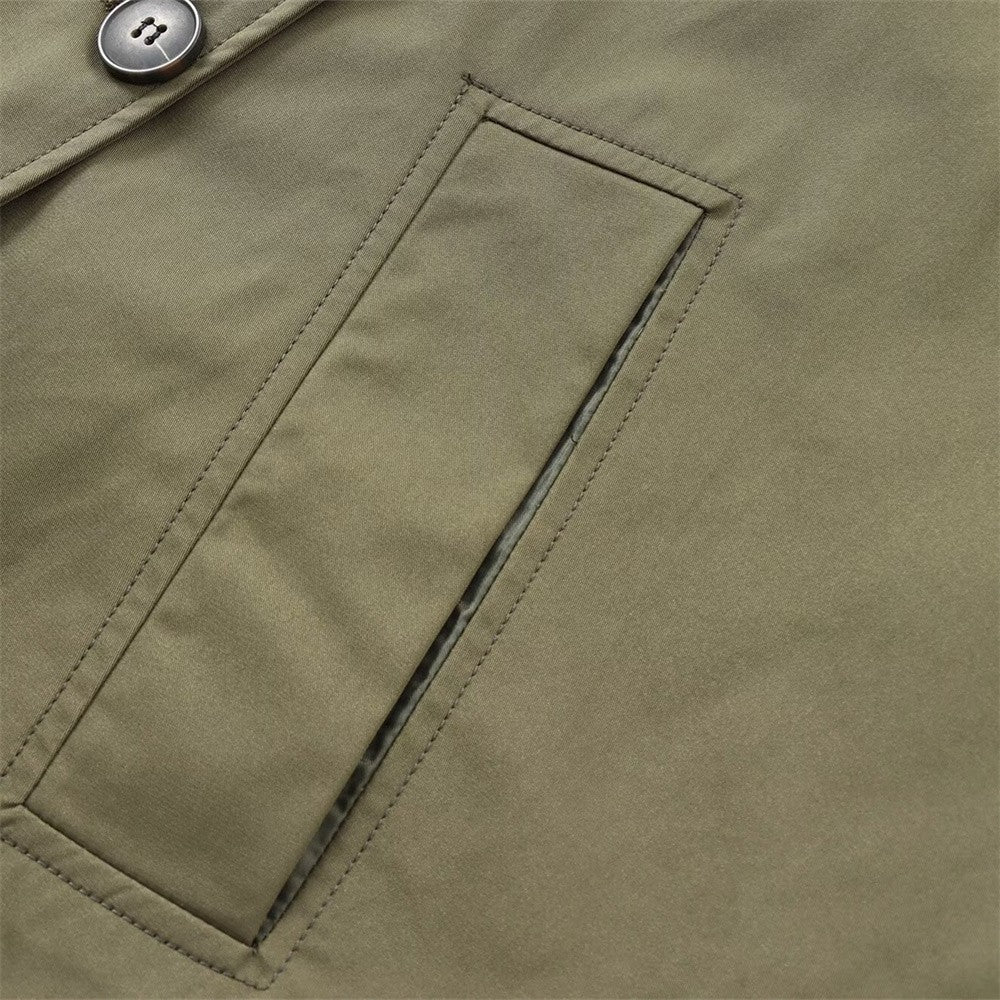 Autumn new European and American style hooded long sleeved lapel jacket single breasted trench coat short jacket