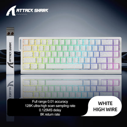 ATTACK SHARK X68HE X68Pro He Magnetic Mechanical Keyboard for Pro Gaming 0.01mm Rapid Trigg 8000Hz SOCD/Rs 0.125ms 128K Rate