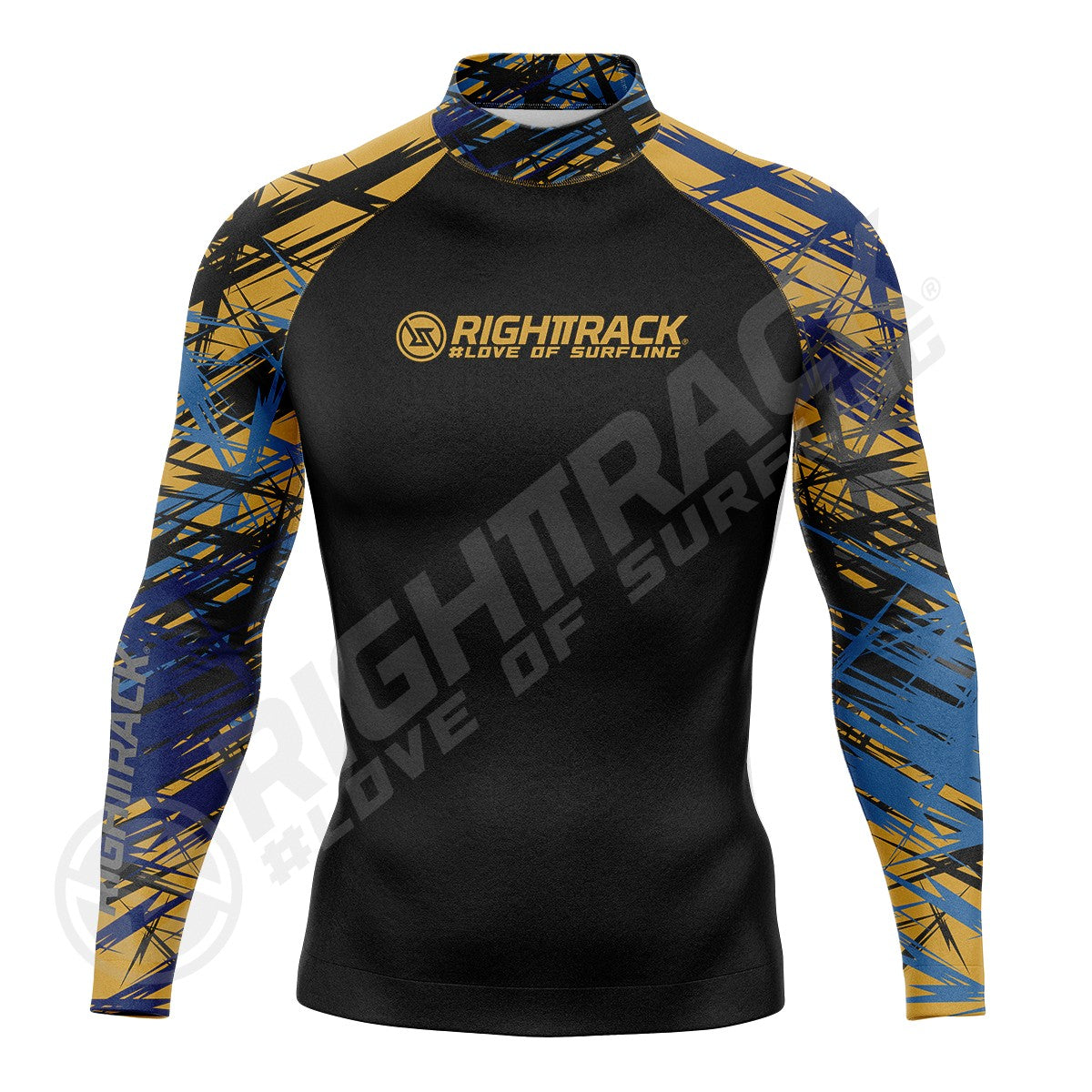 HotSale Men's Surfing Shirt Gold Coast Lycra Rashguard RIGHTTRACK Surf Sportswear Beach UV Swimwear UPF50+ Clothes