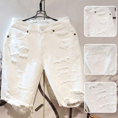 Multi Pockets Denim Match Top Button Zipper Closure Men Summer Short Jeans Men Summer Shorts Men Garment