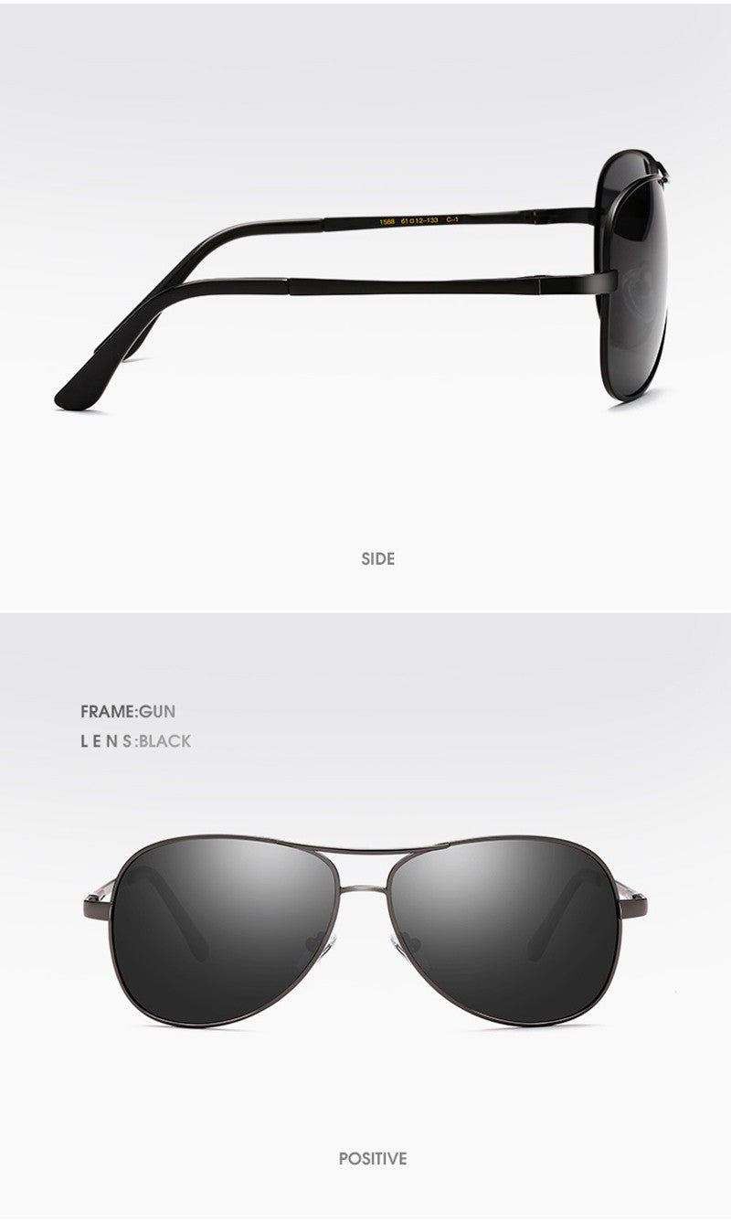Classic Pilot Polarized Sunglasses Men Women Fashion Metal Aviation Sun Glasses Vintage Black Driving Shades UV400