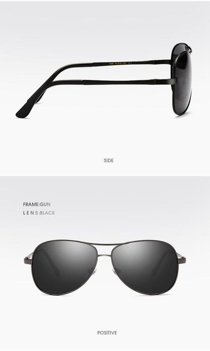 Classic Pilot Polarized Sunglasses Men Women Fashion Metal Aviation Sun Glasses Vintage Black Driving Shades UV400