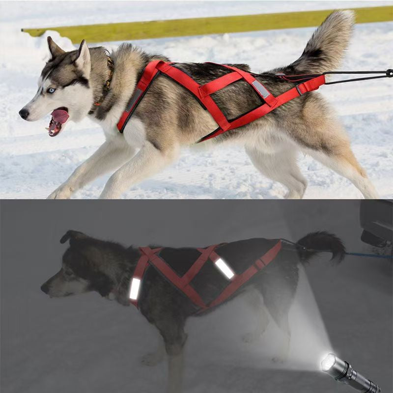 Coleira de Peito para Cães, Arnês para Treinamento de Peso, Cinta de Tração, Huskies, Samoieda, Trenó, Neve, Corda de Tração para Snowboard