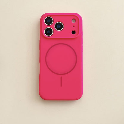 Capa de Silicone Magnética de Carregamento Sem Fio MagSafe de Cor Sólida para iPhone 17 Pro Max/17/17 Pro Capa Traseira Protetora