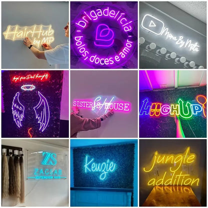 Custom Neon Sign Private Dimmable LED Light for Family Birthday Bar Wedding Party Company Business Logo Neon Sign Night Lights