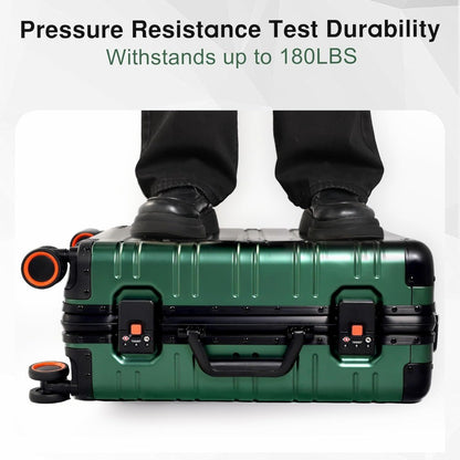 Aluminum Carry On Luggage 22x14x9 Airline Approved, Zipperless Luggage Premium Aluminum Suitcase Luggage, Hard Shell Carry On.