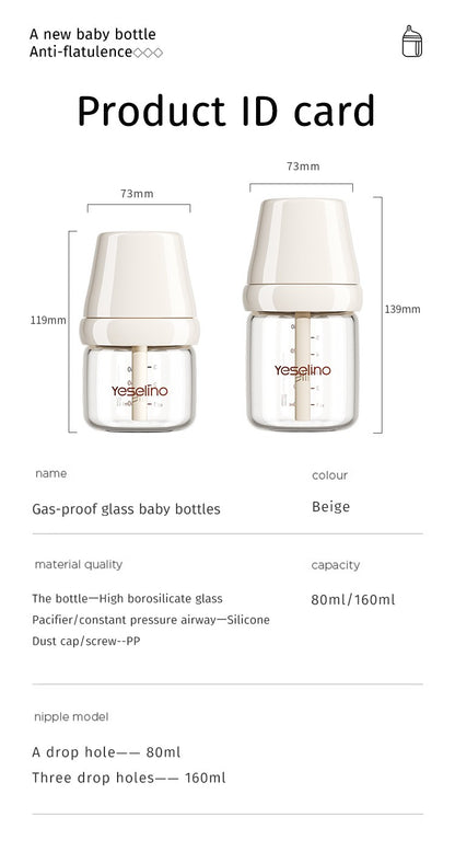 Newborn Baby Items Feeding Bottle 0-6 Months Anti Bloating Anti Spitting Choking Bebe Glass Baby Bottles 160ml Silicone Nipple