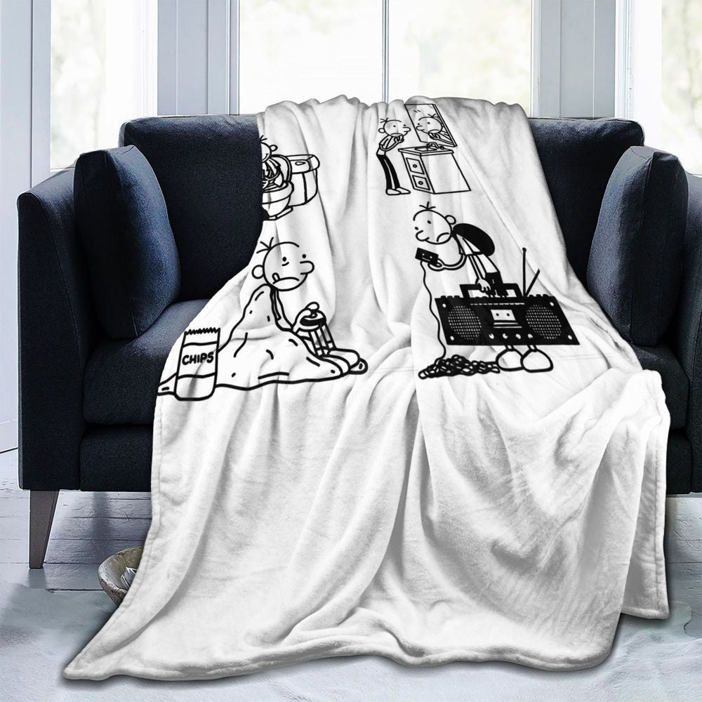 Wimpy Kid 4 States Of Greg Heffley Blankets Soft Warm Flannel Throw Blanket Plush for Bed Living room Picnic Travel Home Couch