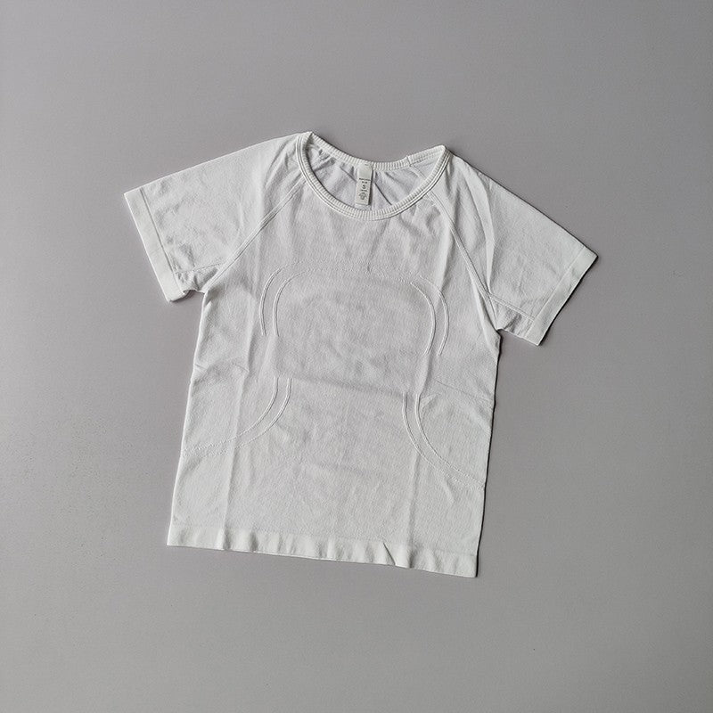 Sports Short-sleeved Women Casual Running T-shirt Tight Yoga Clothes Top Breathable Quick-drying Pilates Training Fitness Cloth