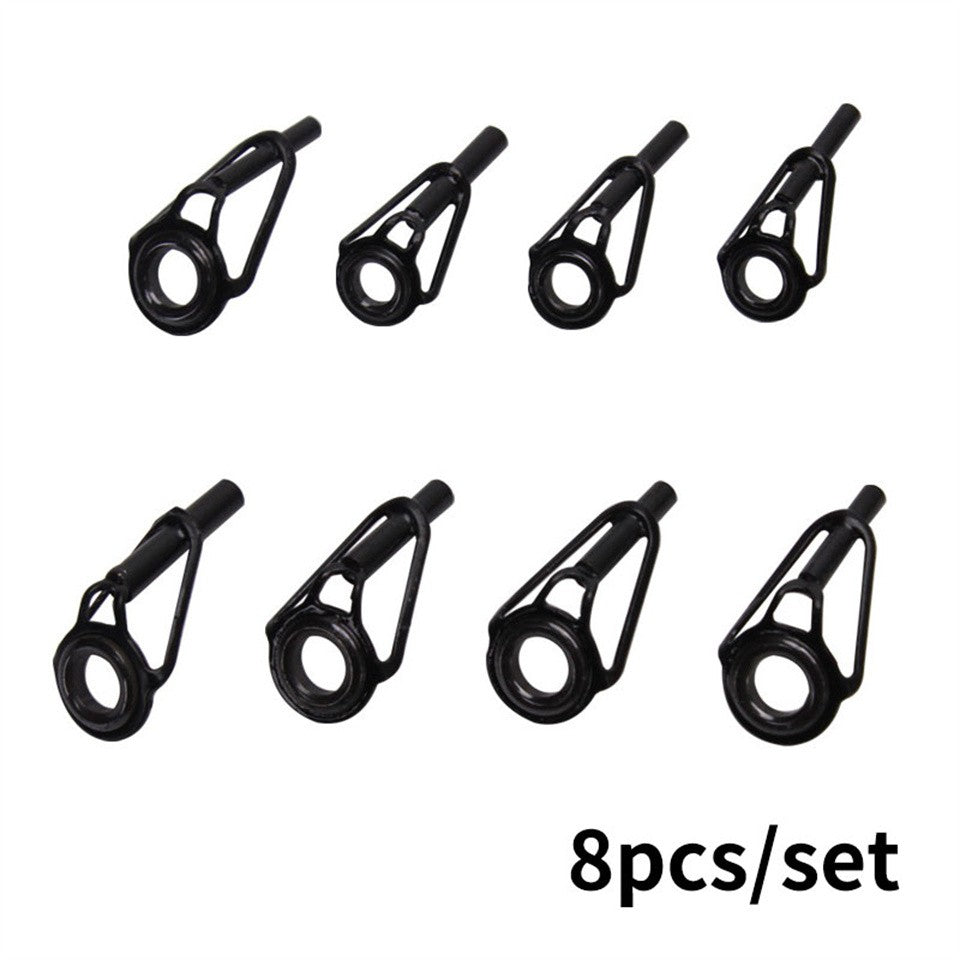 Guia de Ponta de Vara de Pesca em Aço Inoxidável Anel de Porcelana 8pçs DIY Acessórios de Reparo de Ponta de Vara de Pesca Equipamento de Pesca Pesca