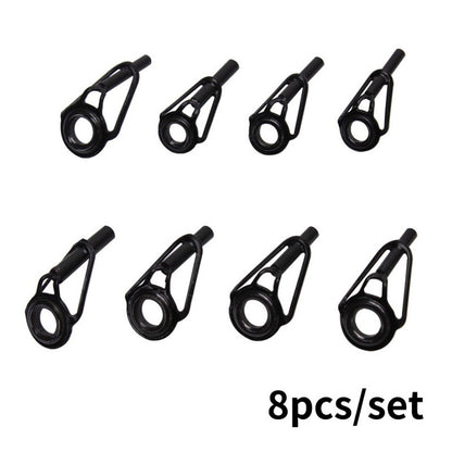 Guia de Ponta de Vara de Pesca em Aço Inoxidável Anel de Porcelana 8pçs DIY Acessórios de Reparo de Ponta de Vara de Pesca Equipamento de Pesca Pesca
