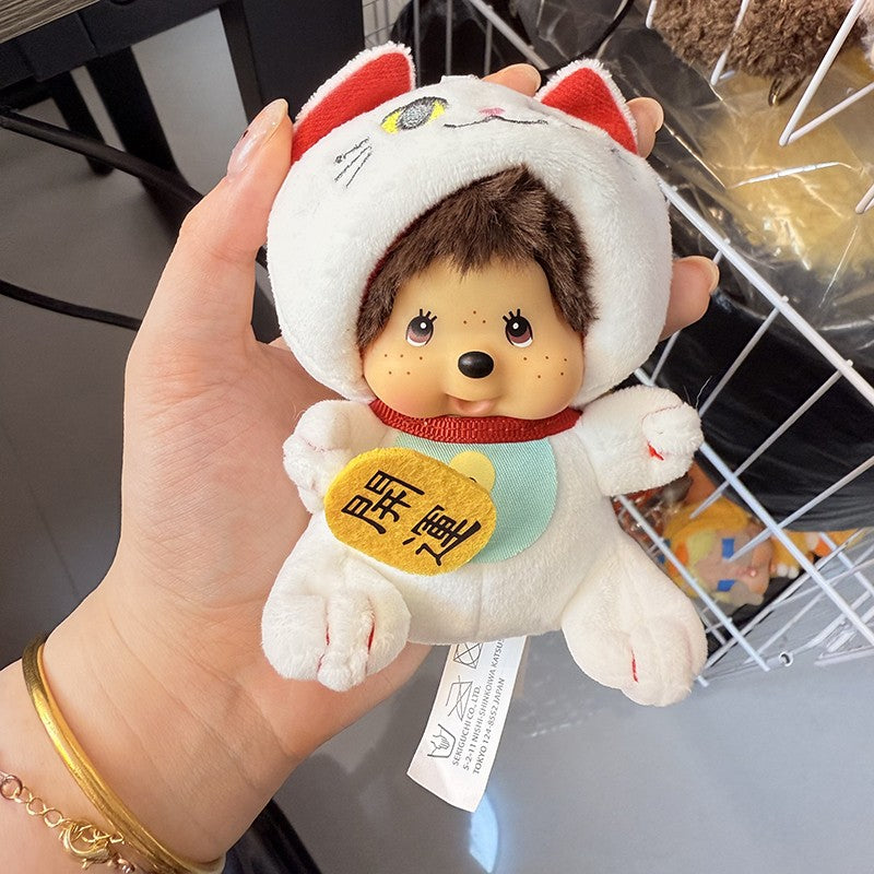 2026 NEW Monchhichi Plush Doll Pendant Kawaii Monkey Keychain Cute Cartoon Couple Keyring Bag Charms Birthday Gift ??? ?????
