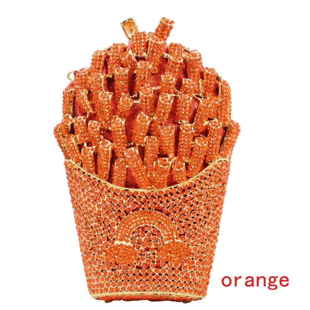 Chips Diamond Women Clutches Bags Lady Evening Clutch Bags Dinner Purse Party Handbag Crystal Evening Pink Yellow Bag SC798