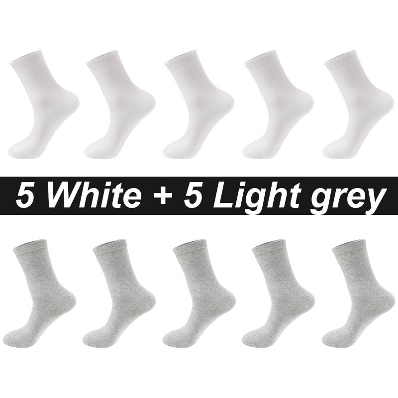 10Pairs/Lot Men Combed Cotton Socks Black Casual Business Breathable High Quality Man Sock New For Male Plus Size EU38-48