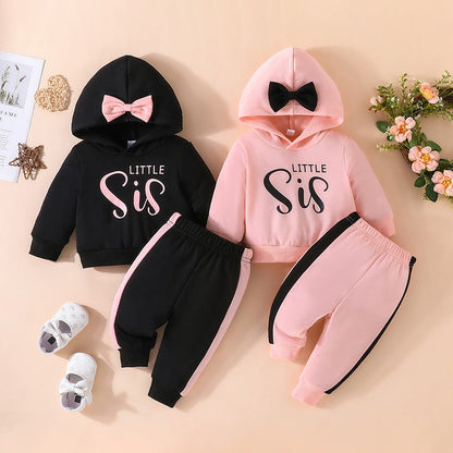 Comfort Fashion Spring-Autumn Baby 2-Piece Clothing Set Children Long Sleeve Hoodie and Color Blocked Pants Everyday Wear Sets