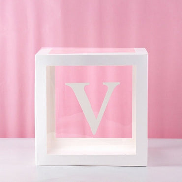 Transparent Letter Balloon Box Baby Shower Decorations Happy Birthday Wedding Decor 1st Birthday Party Supplies Balloon Box