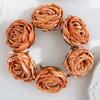 Artificial Flower Burned Edge Rose Wedding Bridal Bouquet Decor Home Outdoor Garden Festival Party Wreath Diy Ins Gift Scrapbook