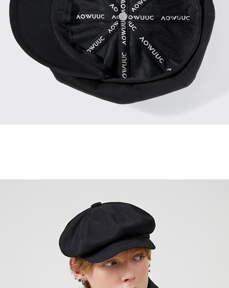 Beret Men's Fashion Spring and Summer Versatile Newsboy Cap Painter's Cap British Vintage Hat Octagonal Cap for Men and Women