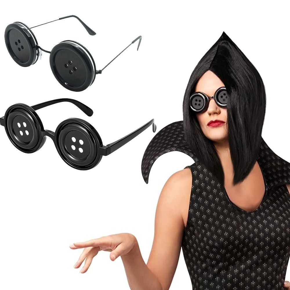 Button Eyes Glasses Eyewear Halloween Glasses Cosplay for Halloween Costume Accessory Party Favor Eyewear