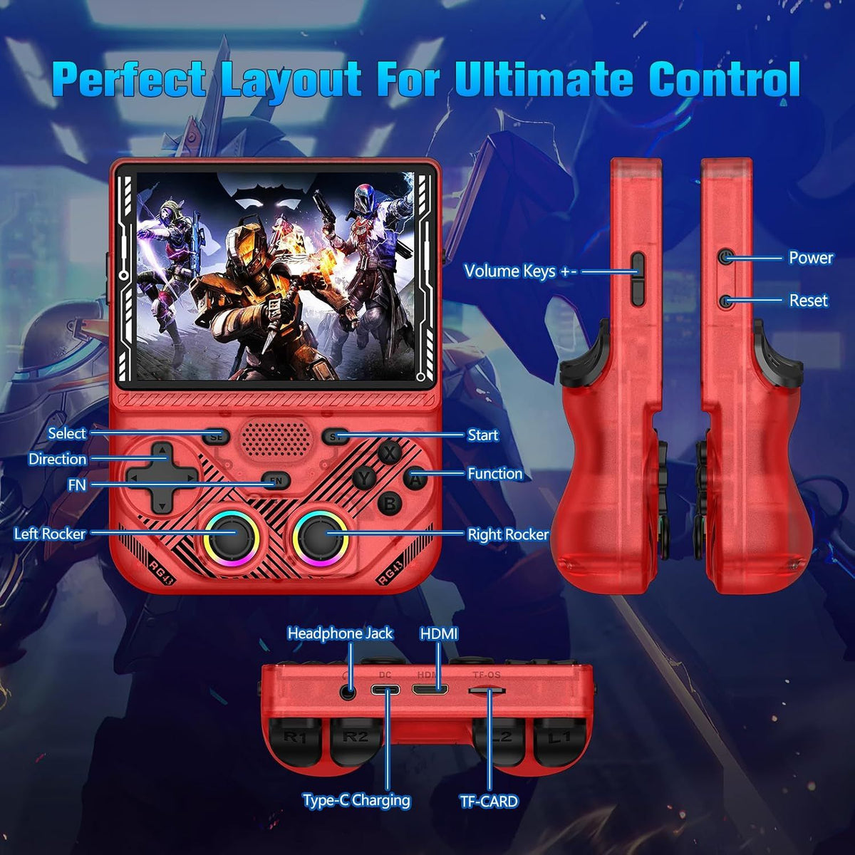 AISLPC RG43V PRO Handheld Game Console Dual System 4.3"IPS Screen WIFI 6 RK3562 Chip 22000+Games Portable Pocket Video Player