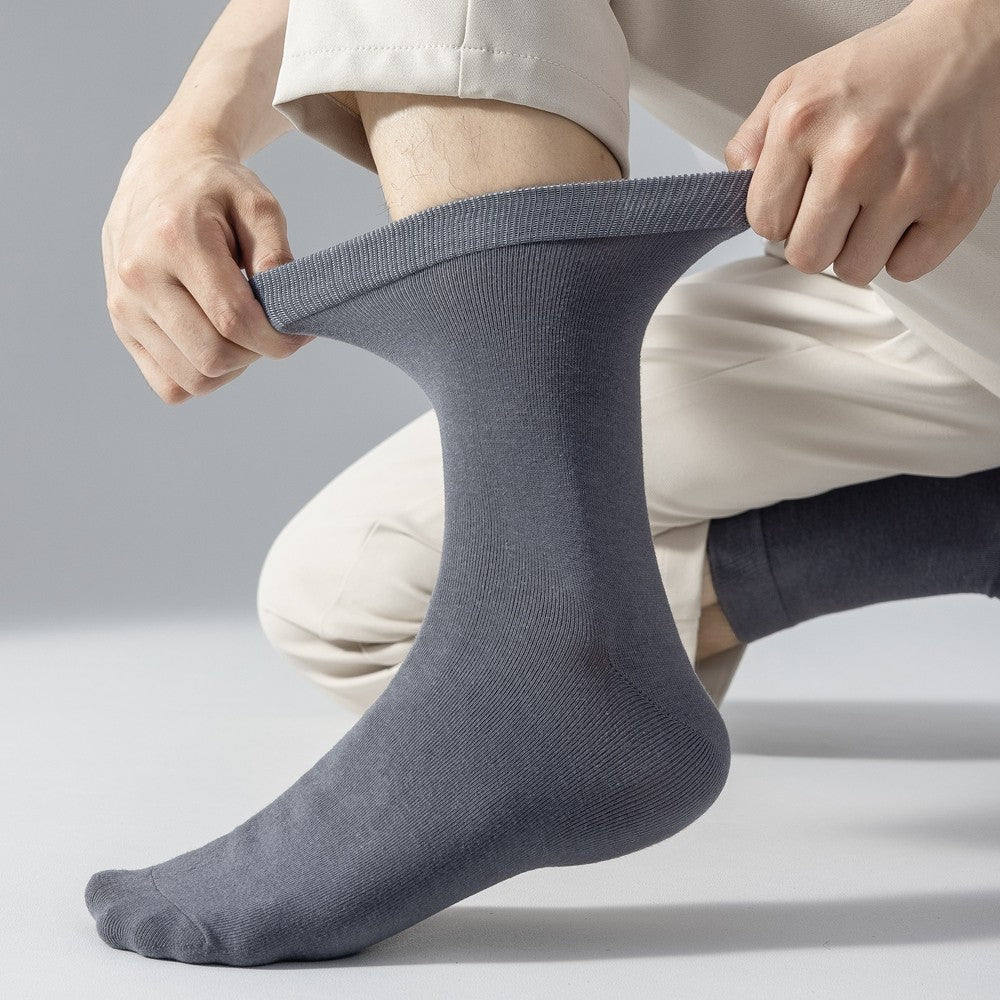 6 Pairs EUR44-50 Plus Size Men Socks High Quality Cotton Socks Breathable Mid Tube Sports Business Socks Black White