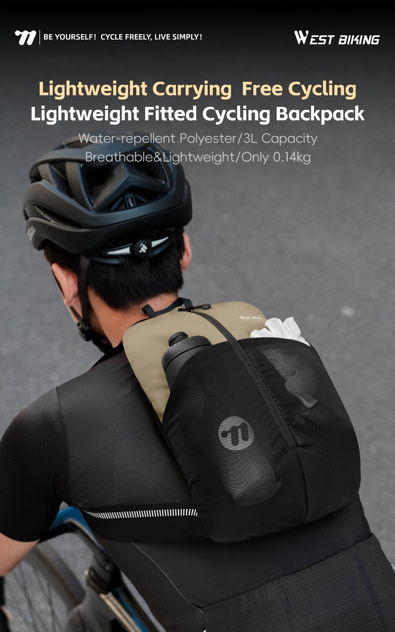 WEST BIKING Portable Lightweight Cycling Backpack Multi-Pocket Design Reflective Water Repellent Trekking Backpack Elastic Strap