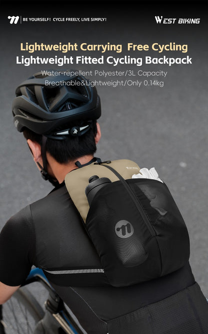 WEST BIKING Portable Lightweight Cycling Backpack Multi-Pocket Design Reflective Water Repellent Trekking Backpack Elastic Strap